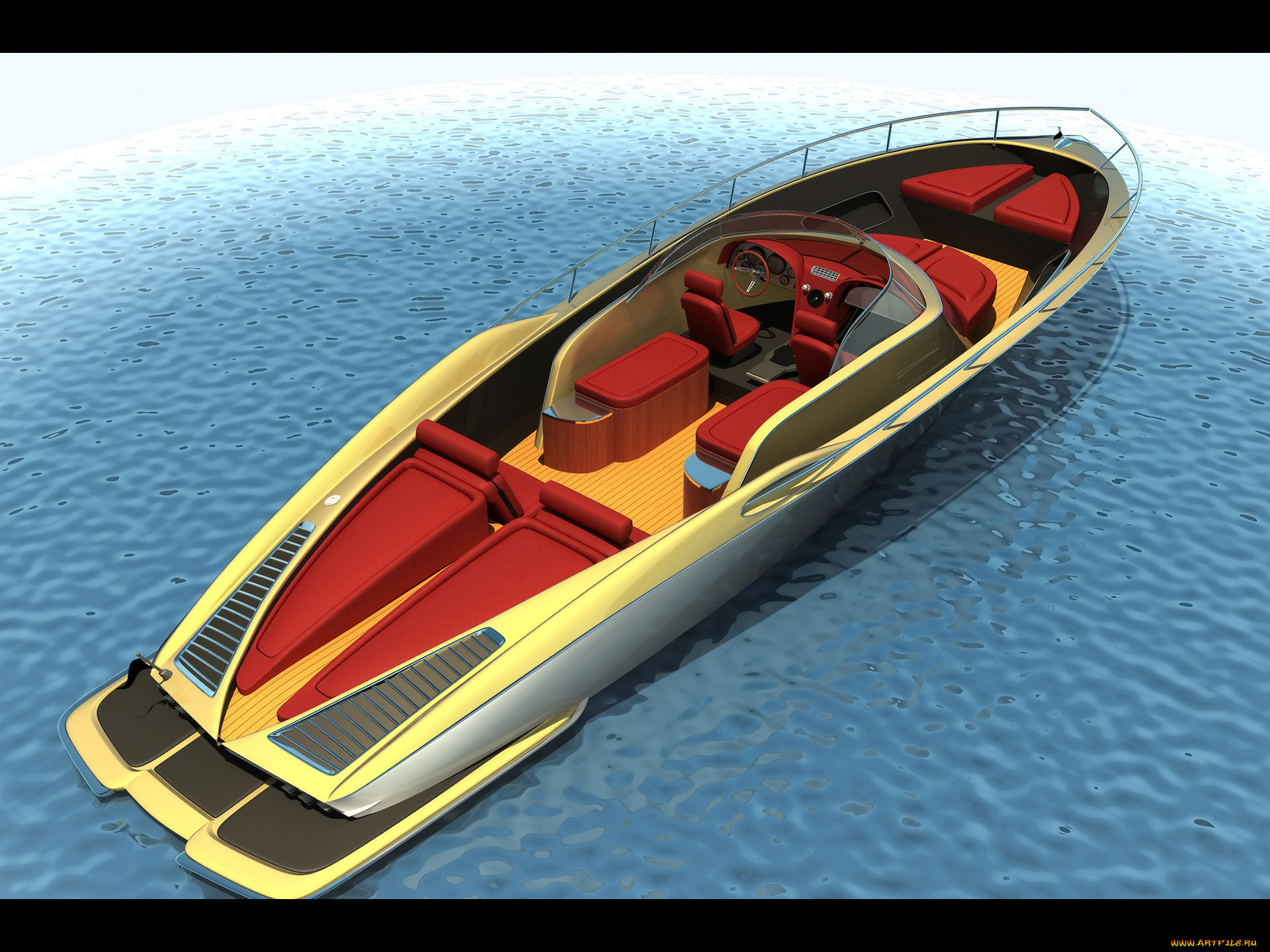 1963, chevrolet, corvette, open, boat, design, by, bo, zolland, , 3d